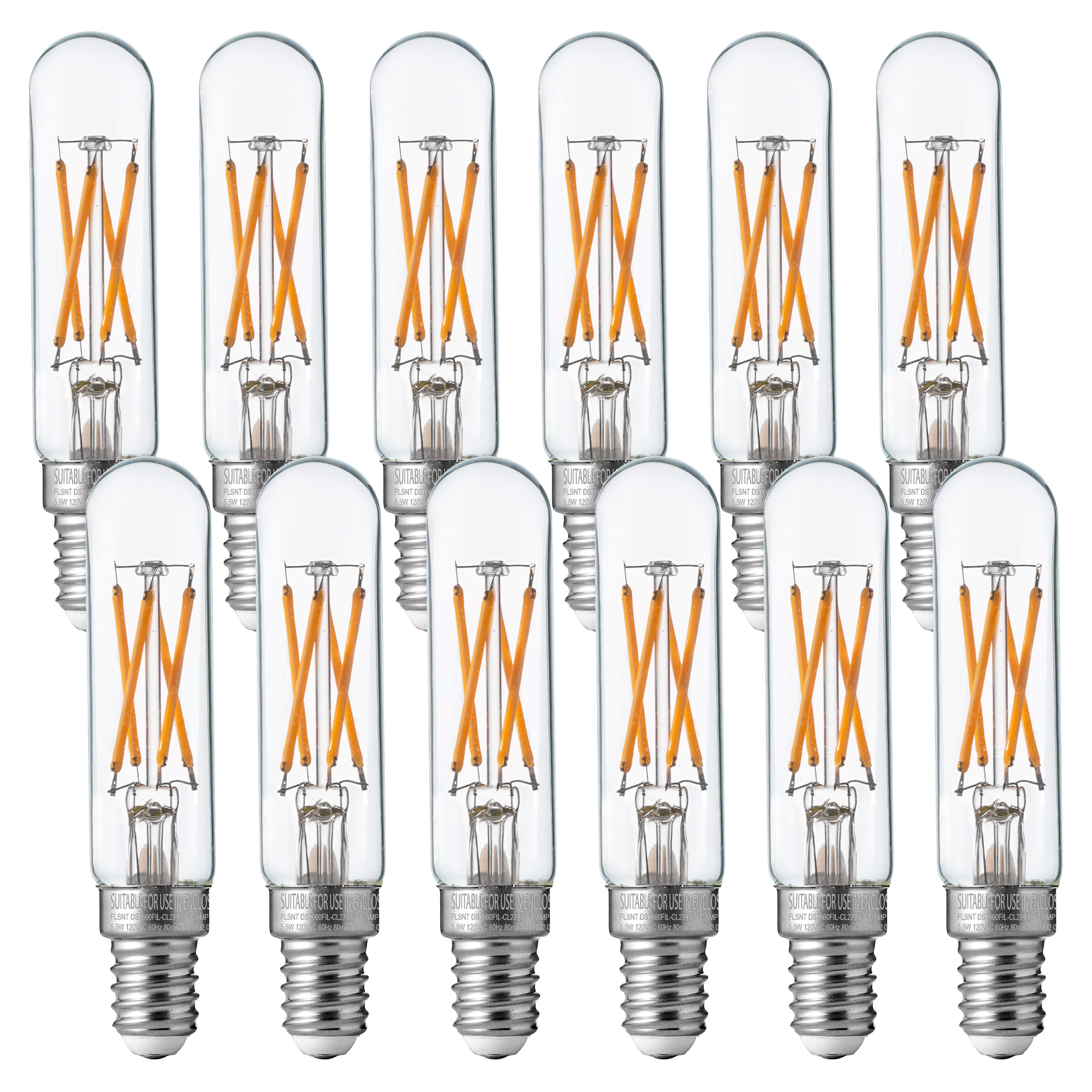 FLSNT 60W Equivalent Candelabra LED Light Bulbs, Dimmable T6/T25